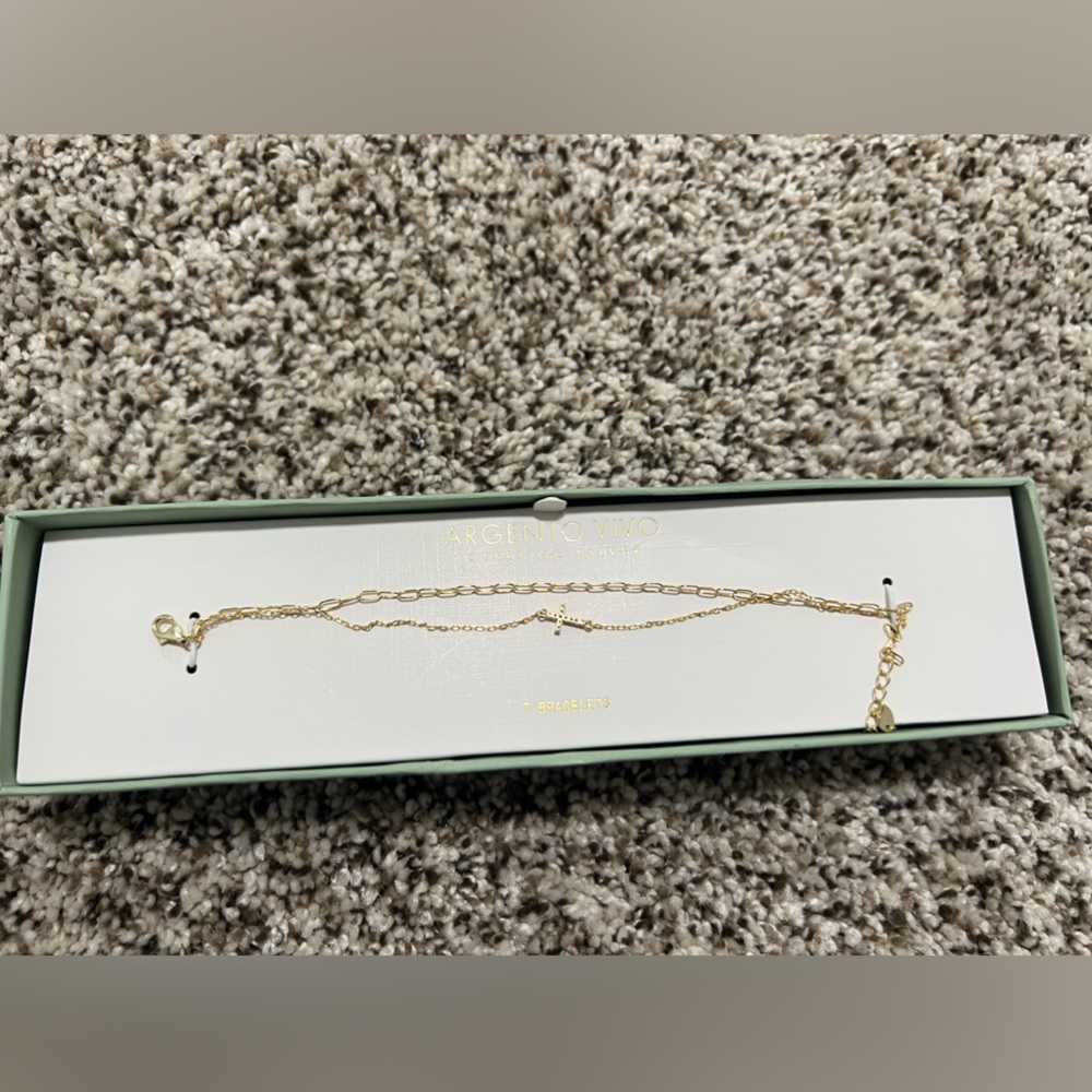 NEW ARGENTO VIVO 7” Cross double bracelet
